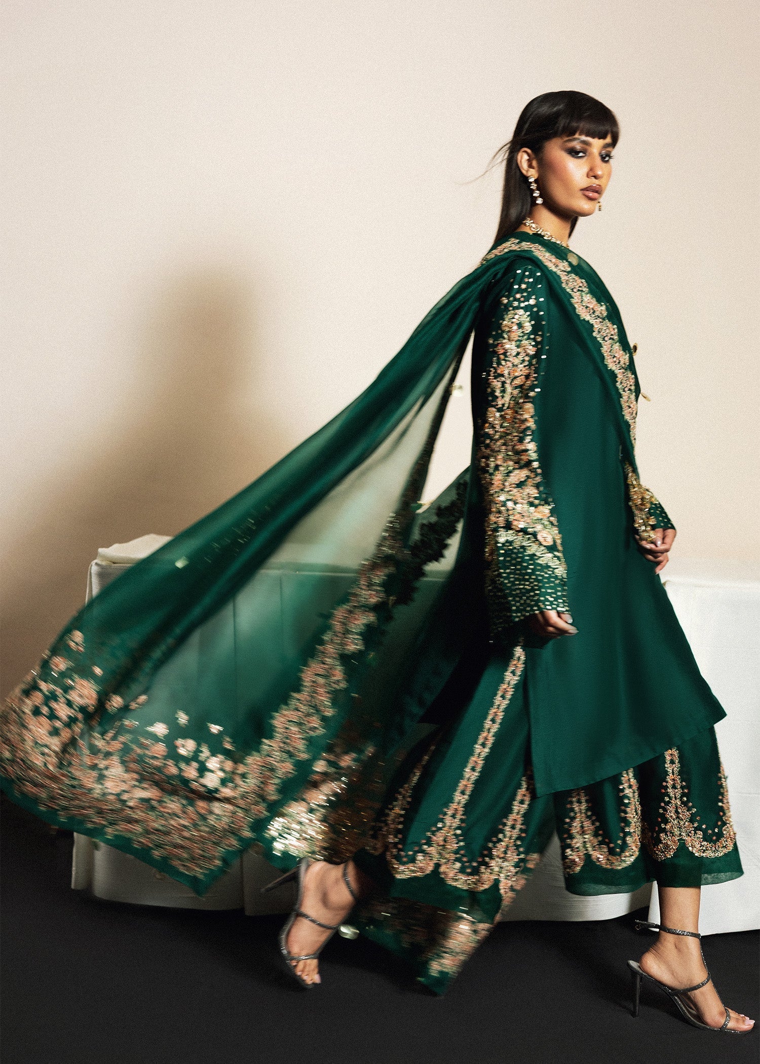 Hussain Rehar | Luxury Pret 26 | Noor Lepoque - Luxury Dress - available at Maria Faisal in UK and USA.