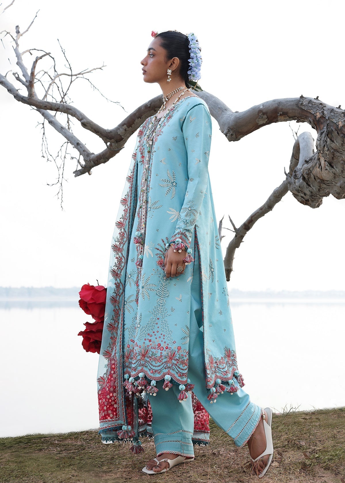 Hussain Rehar | Kalabagh Luxury Lawn 26 | Sepher - Luxury Dress - available at Maria Faisal in UK and USA.