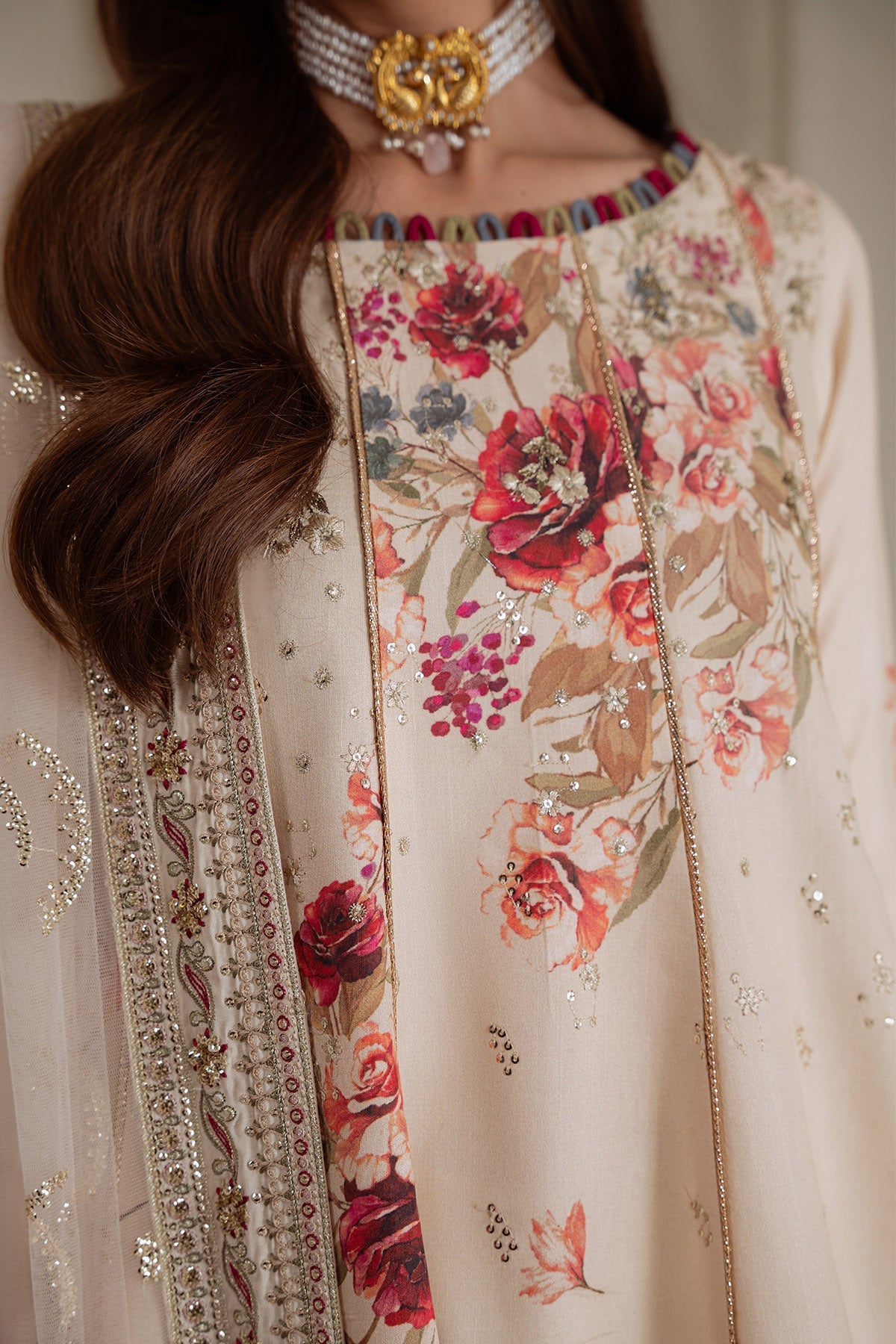 Nureh | Omara Formals | NEL-93 - Formal Dress - available at Maria Faisal in UK and USA.