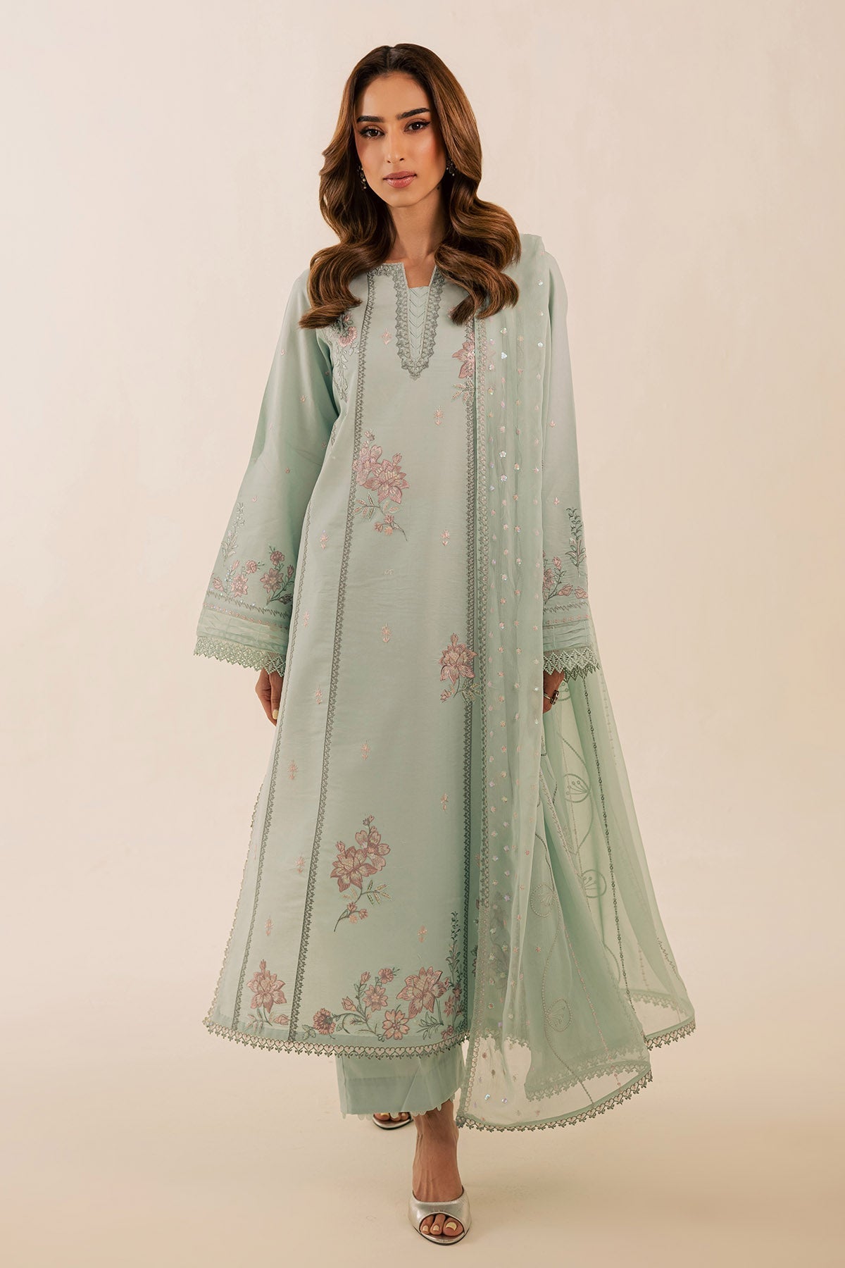 Nureh | Shades of Summer | NP-760 - Luxury Dress - available at Maria Faisal in UK and USA.
