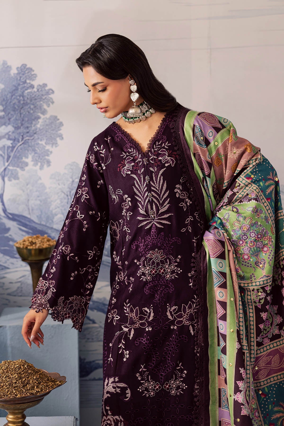 NE-208 – authentic Pakistani dress from the Bazaar Luxe 25 collection for women in the UK