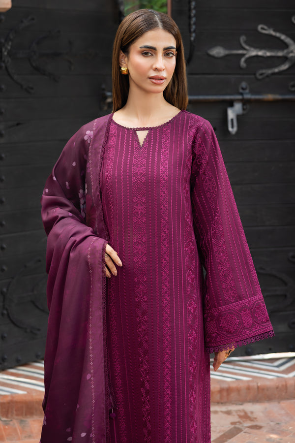 Farasha | Eminence Khaddar 25 | Rosemer - Casual Dress - available at Maria Faisal in UK and USA.