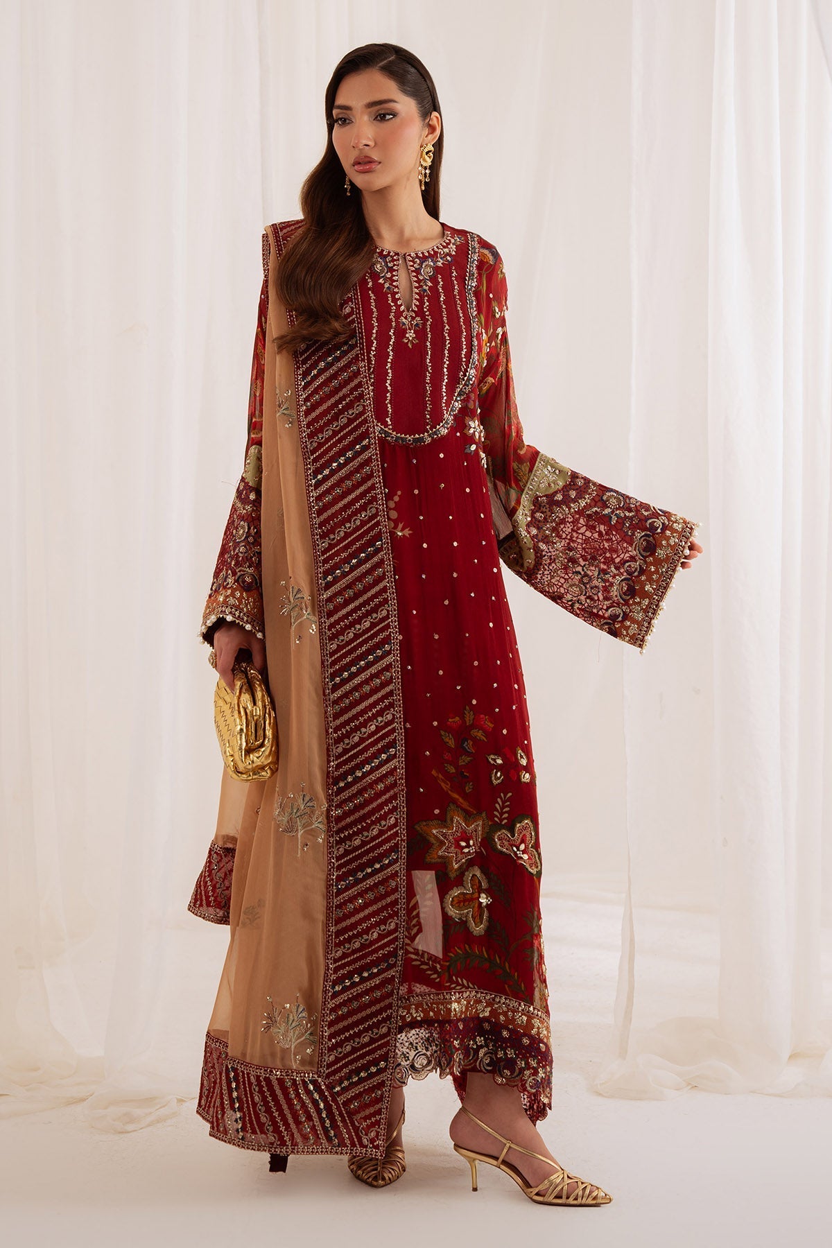 Nureh | Omara Formals | NEL-92 - Formal Dress - available at Maria Faisal in UK and USA.