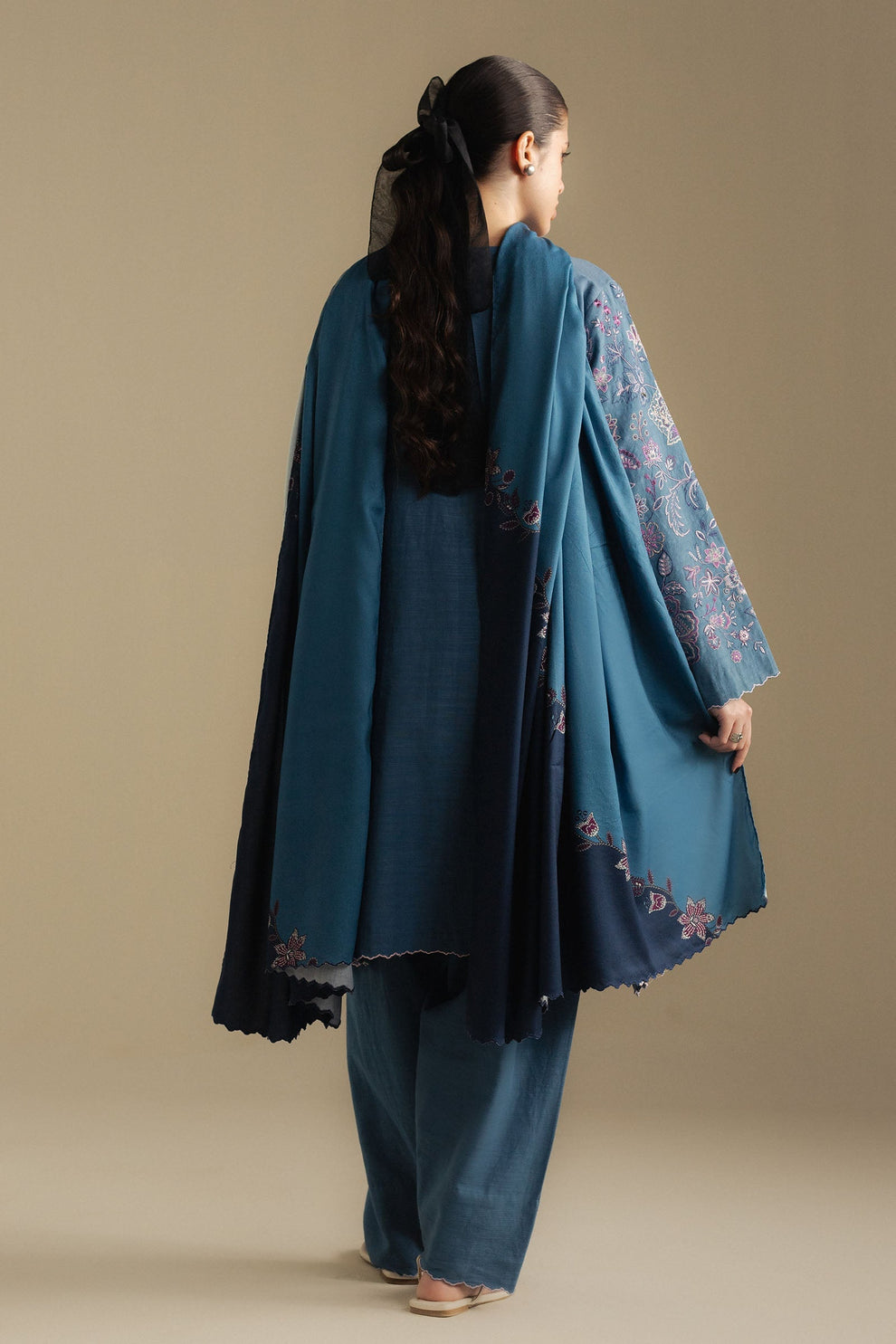 Zara Shahjahan | Coco Winter 25 | Mist-2B - Luxury Dress - available at Maria Faisal in UK and USA.