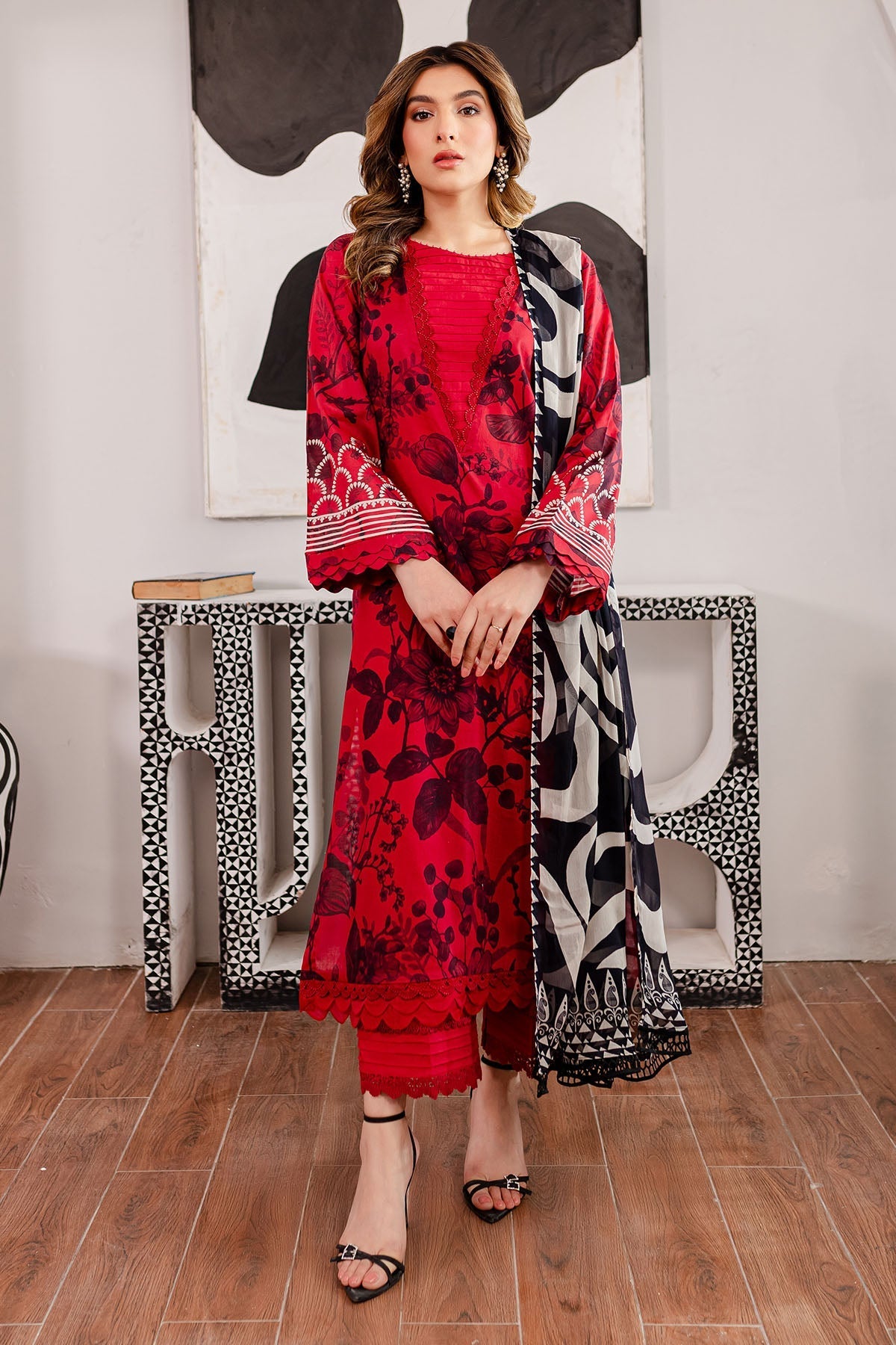 Nureh | Signature Prints 26 | SP-100 - Dress - available at Maria Faisal in UK and USA.