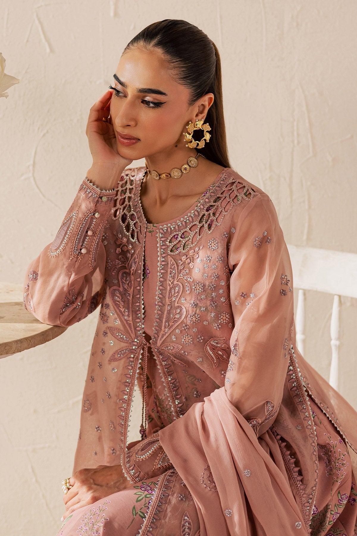 Nureh | Shades of Summer | NP-763 - Luxury Dress - available at Maria Faisal in UK and USA.