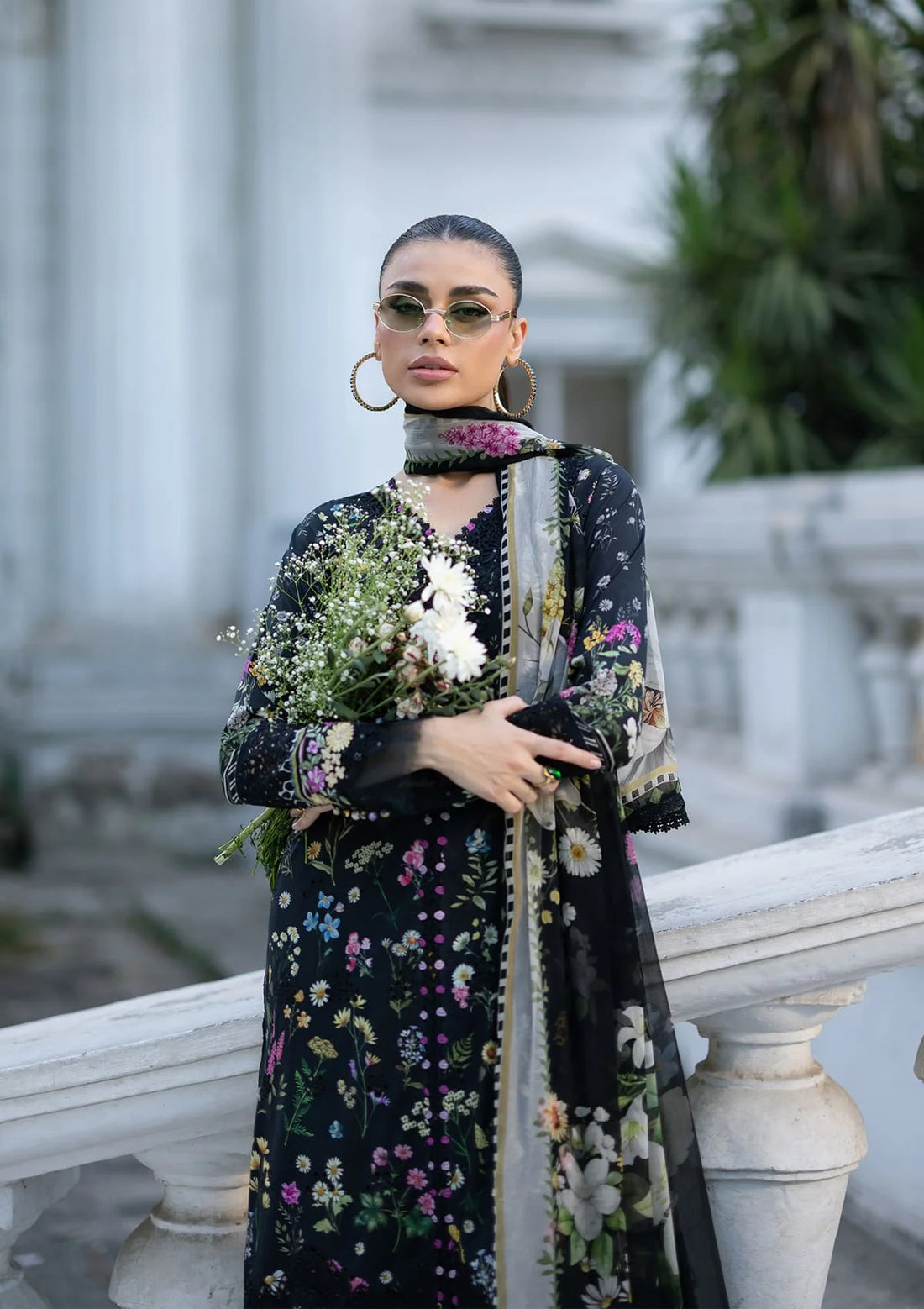 Elaf Premium | Signature Embroidered Lawn with Chiffon Collection 26 | ESG-2B SASHA - Luxury Dress - available at Maria Faisal in UK and USA.