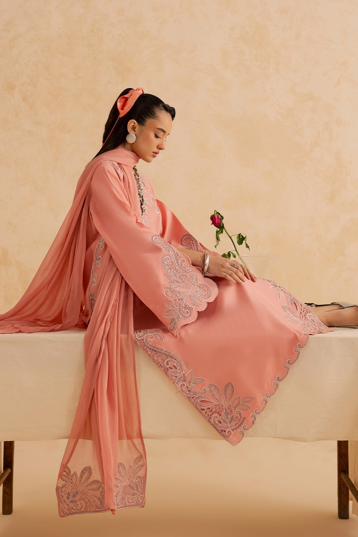 Nureh | Shades of Summer | NP-744 - Luxury Dress - available at Maria Faisal in UK and USA.