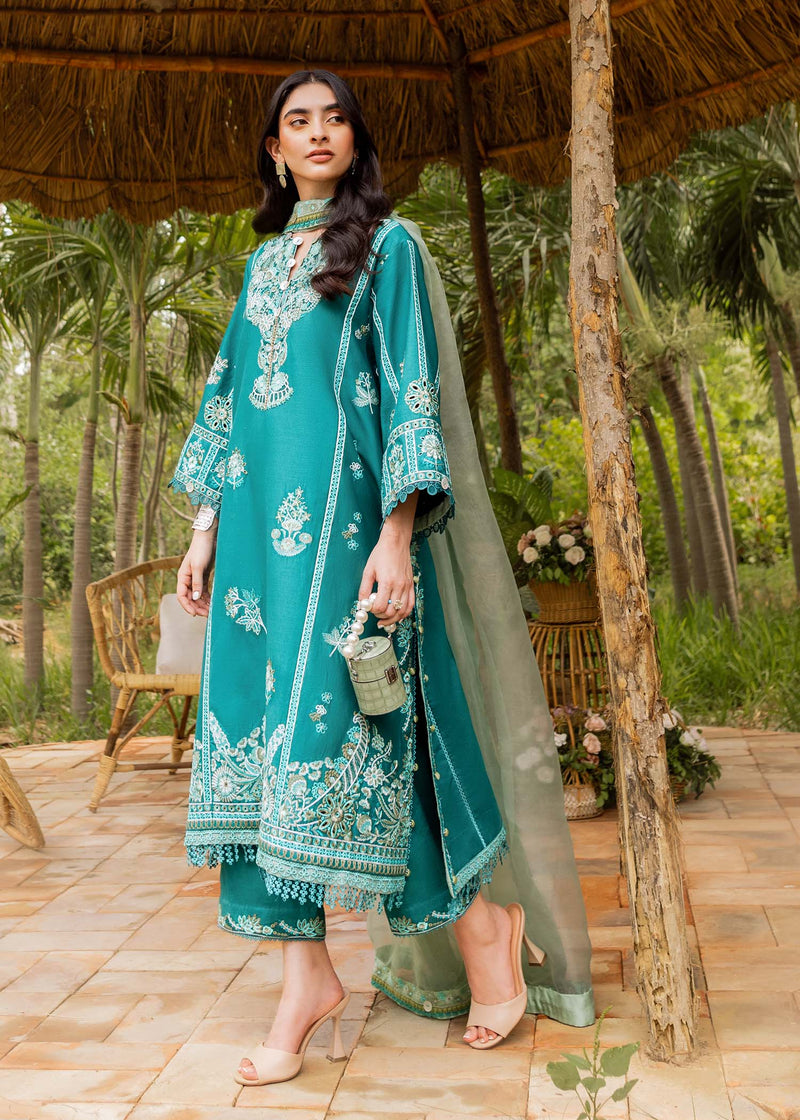 Sadaf Fawad Khan | Lawn 24 | Faizah (A) - Designer Dress with Intricate embroidery and embellishments. Shop elegent wedding dress at Maria Faisal.
