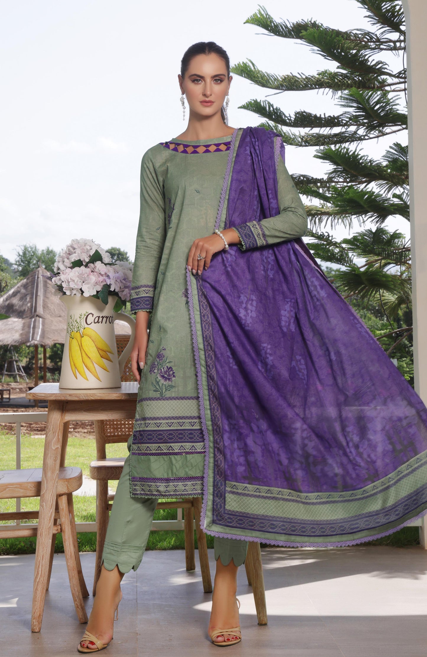 Alzohaib | Digital Printed Cambric | Colors Digital Cambric 3 Piece-CDC-25-04 - Ladies Clothes - Maria Faisal