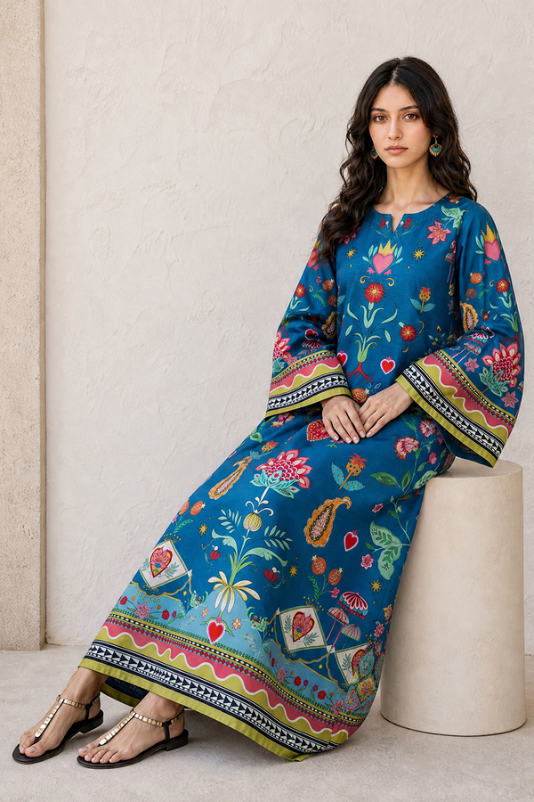 Saad Shaikh | Ease Fall Edit 26 | D-04 Kaftan - Casual Dress - available at Maria Faisal in UK and USA.