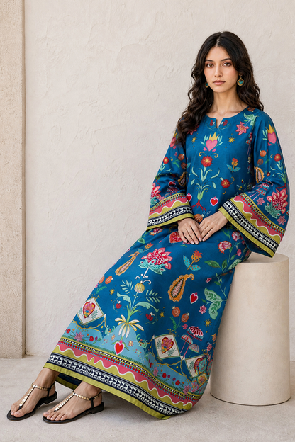 Saad Shaikh | Ease Fall Edit 26 | D-04 Kaftan - Casual Dress - available at Maria Faisal in UK and USA.