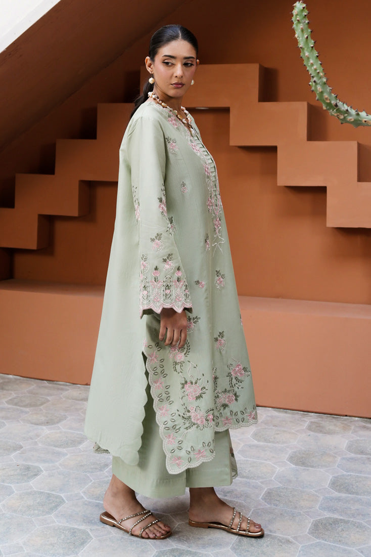 Marjjan | Leya Collection | MBL-94 (MINT GREEN) - Luxury Dress - available at Maria Faisal in UK and USA.