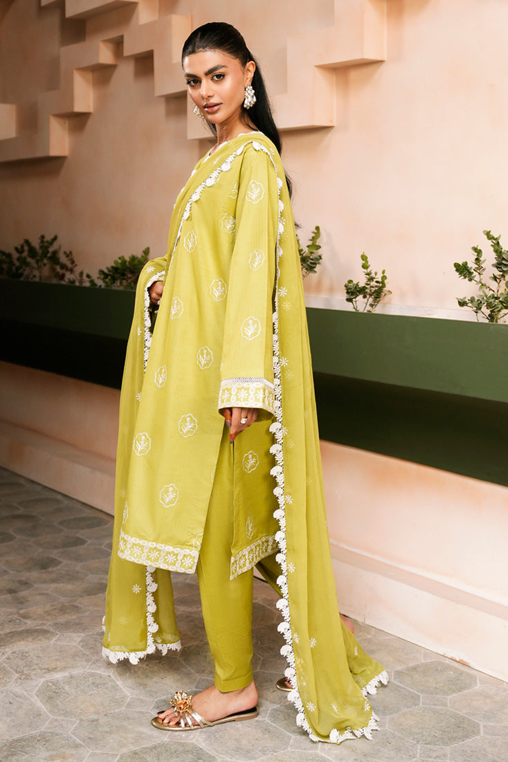 Marjjan | Leya Collection | MBL-101 (NEON GREEN) - Luxury Dress - available at Maria Faisal in UK and USA.