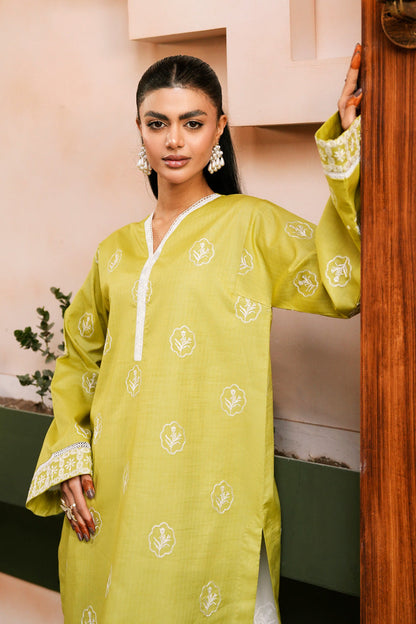 Marjjan | Leya Collection | MBL-101 (NEON GREEN) - Luxury Dress - available at Maria Faisal in UK and USA.