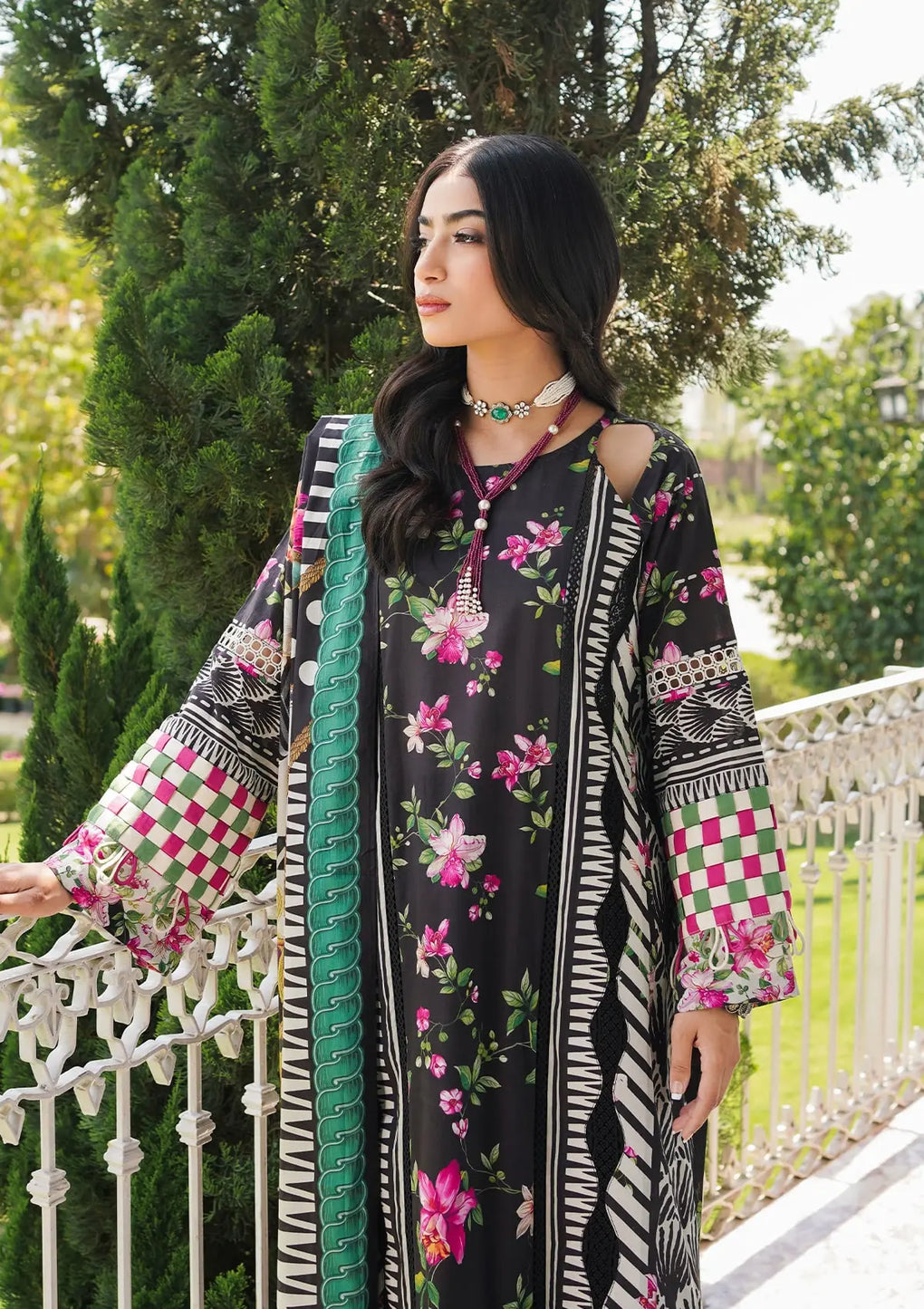 Elaf Premium | Printed Collection 24 | EEP-02A - Dark Floral - Waniyas
