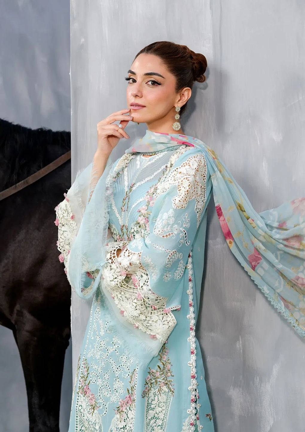Elaf Premium | Luxury Lawn 25 | ELH-5B ELYA by Maria Faisal - Registered Vendor of : Elaf Premium - type : Ladies Clothes - 100% original wedding dresses