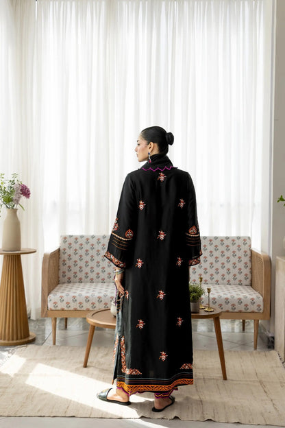 Wahaj M Khan | Sanam Luxe | Noir Sanam Kaftan - Luxury Dress - available at Maria Faisal in UK and USA.