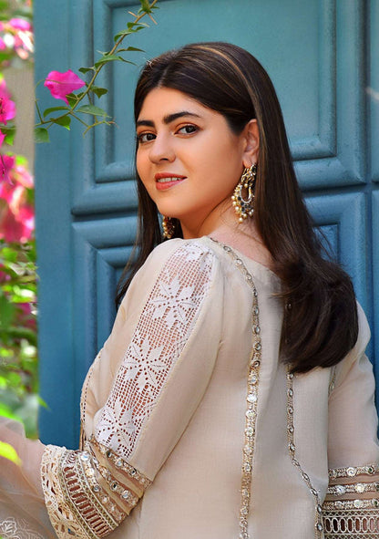 Layla Chatoor | Luxury Pret | Beige Tunic - Luxury Dress - available at Maria Faisal in UK and USA.