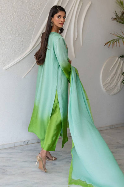 Chic Ophicial | Celenia Pret | Ombre Green by Maria Faisal - Registered Vendor of : Chic Ophicial - type : Ladies Clothes - 100% original wedding dresses