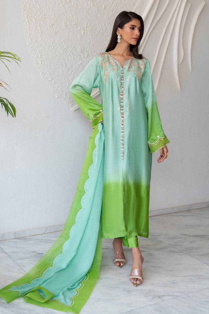 Chic Ophicial | Celenia Pret | Ombre Green by Maria Faisal - Registered Vendor of : Chic Ophicial - type : Ladies Clothes - 100% original wedding dresses