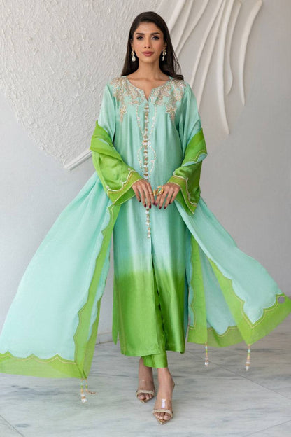 Chic Ophicial | Celenia Pret | Ombre Green by Maria Faisal - Registered Vendor of : Chic Ophicial - type : Ladies Clothes - 100% original wedding dresses