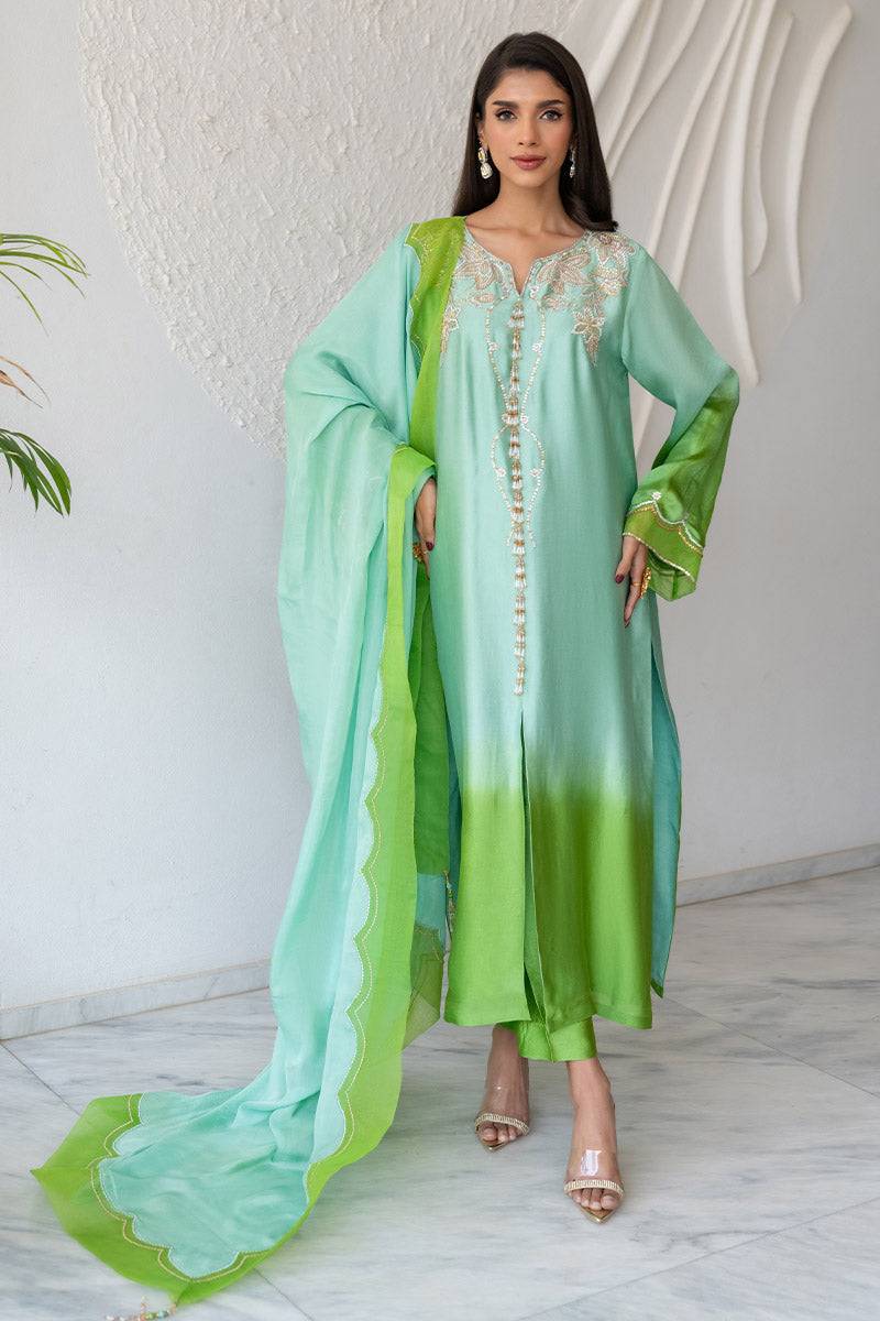 Chic Ophicial | Celenia Pret | Ombre Green by Maria Faisal - Registered Vendor of : Chic Ophicial - type : Ladies Clothes - 100% original wedding dresses