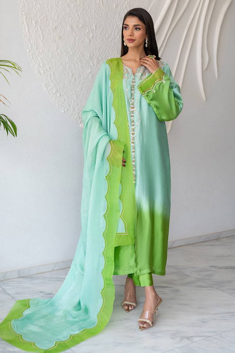 Chic Ophicial | Celenia Pret | Ombre Green by Maria Faisal - Registered Vendor of : Chic Ophicial - type : Ladies Clothes - 100% original wedding dresses