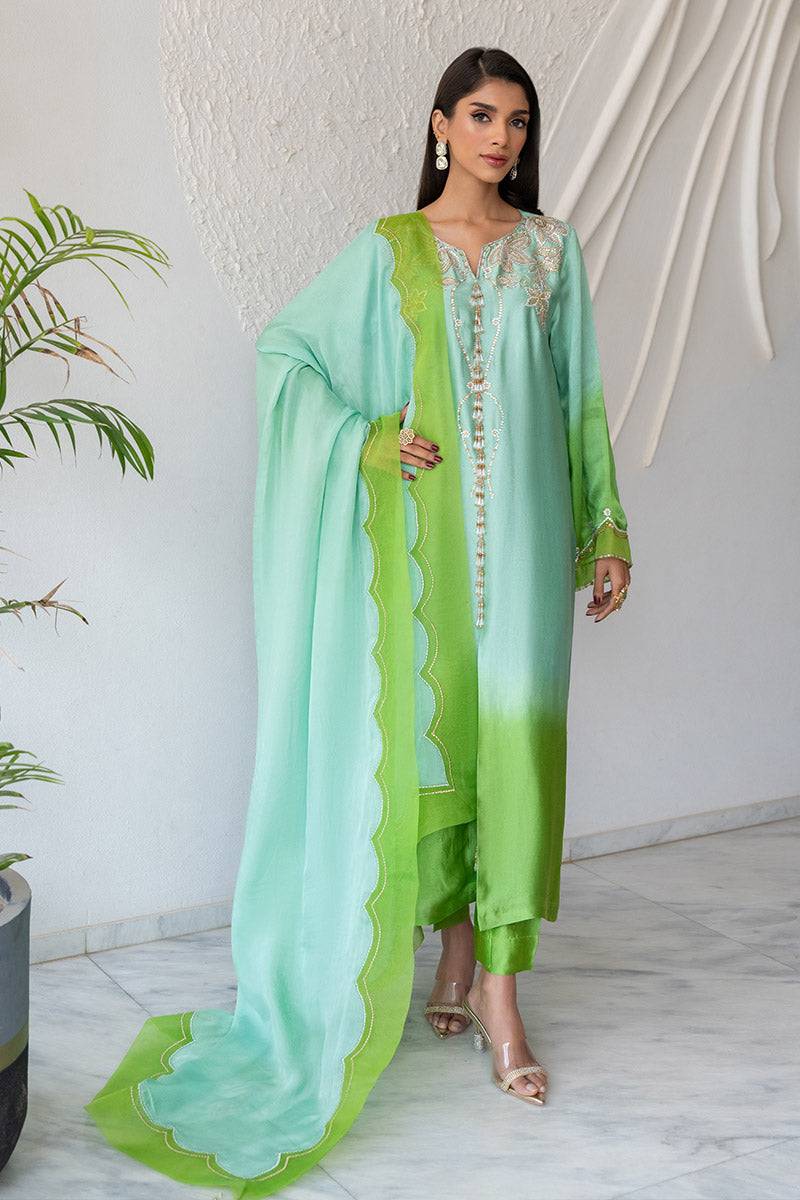 Chic Ophicial | Celenia Pret | Ombre Green by Maria Faisal - Registered Vendor of : Chic Ophicial - type : Ladies Clothes - 100% original wedding dresses