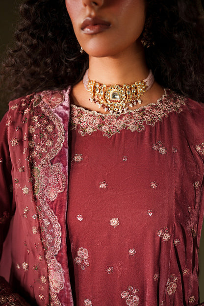 Iznik | Velvet 25 | IV-75 Embroidered Velvet - Formal Dress - available at Maria Faisal in UK and USA.