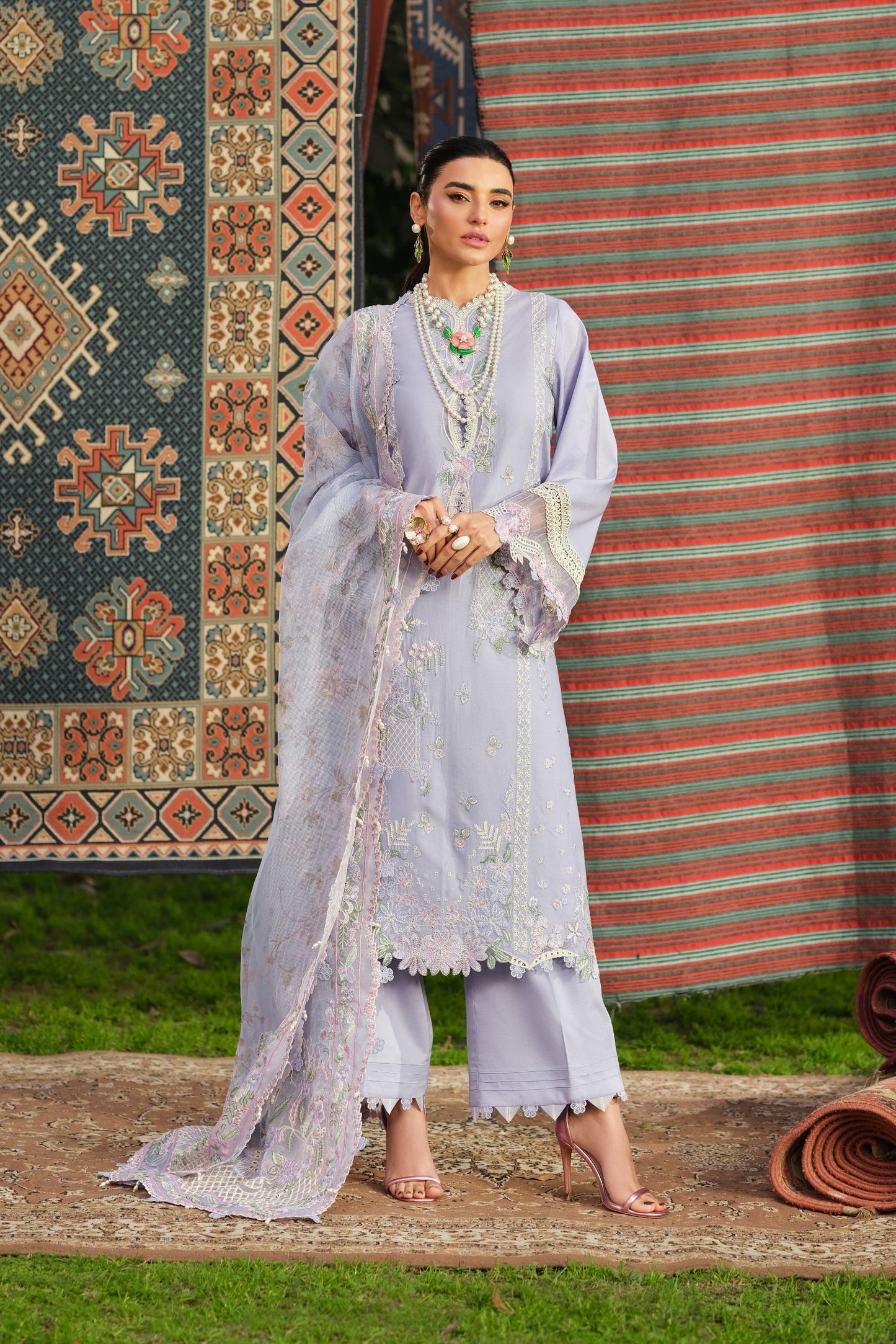 Maryam Hussain | Luxury Lawn 26 | Jasmine - Luxury Dress - available at Maria Faisal in UK and USA.