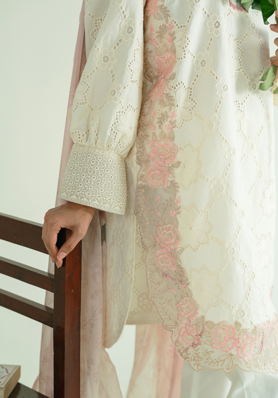 Zarqash | Whispers of Summer | IVORY POISE - Casual Dress - available at Maria Faisal in UK and USA.