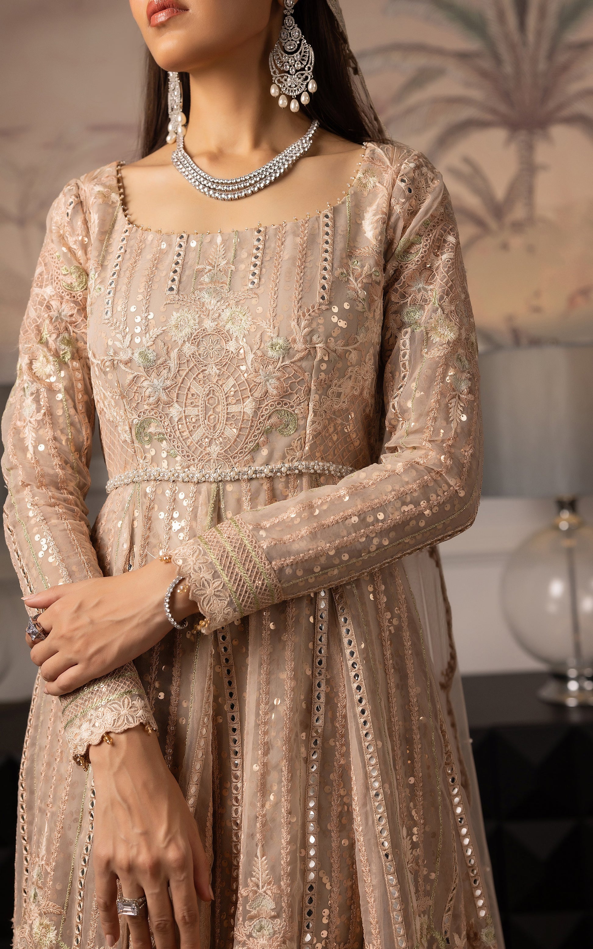 Threads and Motifs | Formal Dresses 25 | Embroidered Net Maxi - Ladies Clothes - Maria Faisal