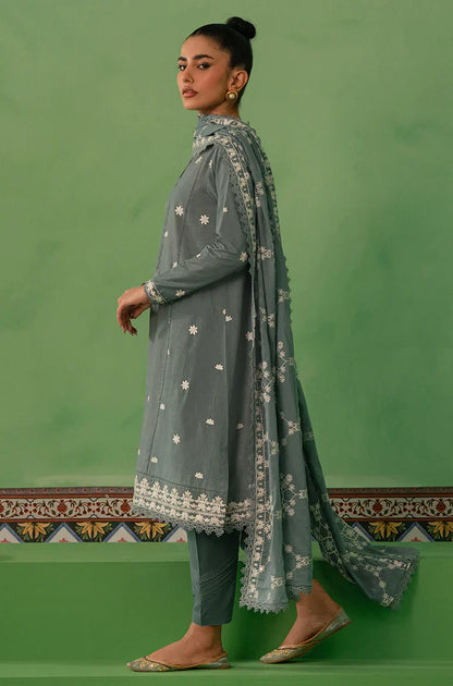 Cross Stitch | Mahiri Embroidered Collection | DUSTY GRANITE - Ladies Clothes - Maria Faisal