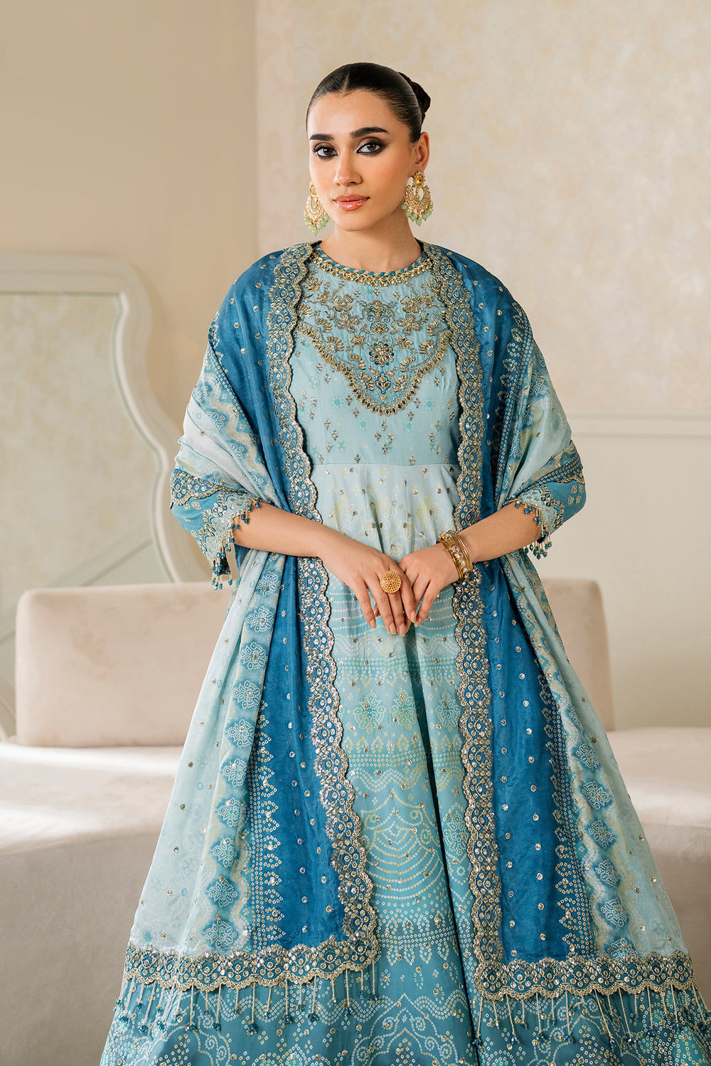 Baroque | Formals Collection | EMBROIDERED SILK UF-4162 - Formal Dress - available at Maria Faisal in UK and USA.