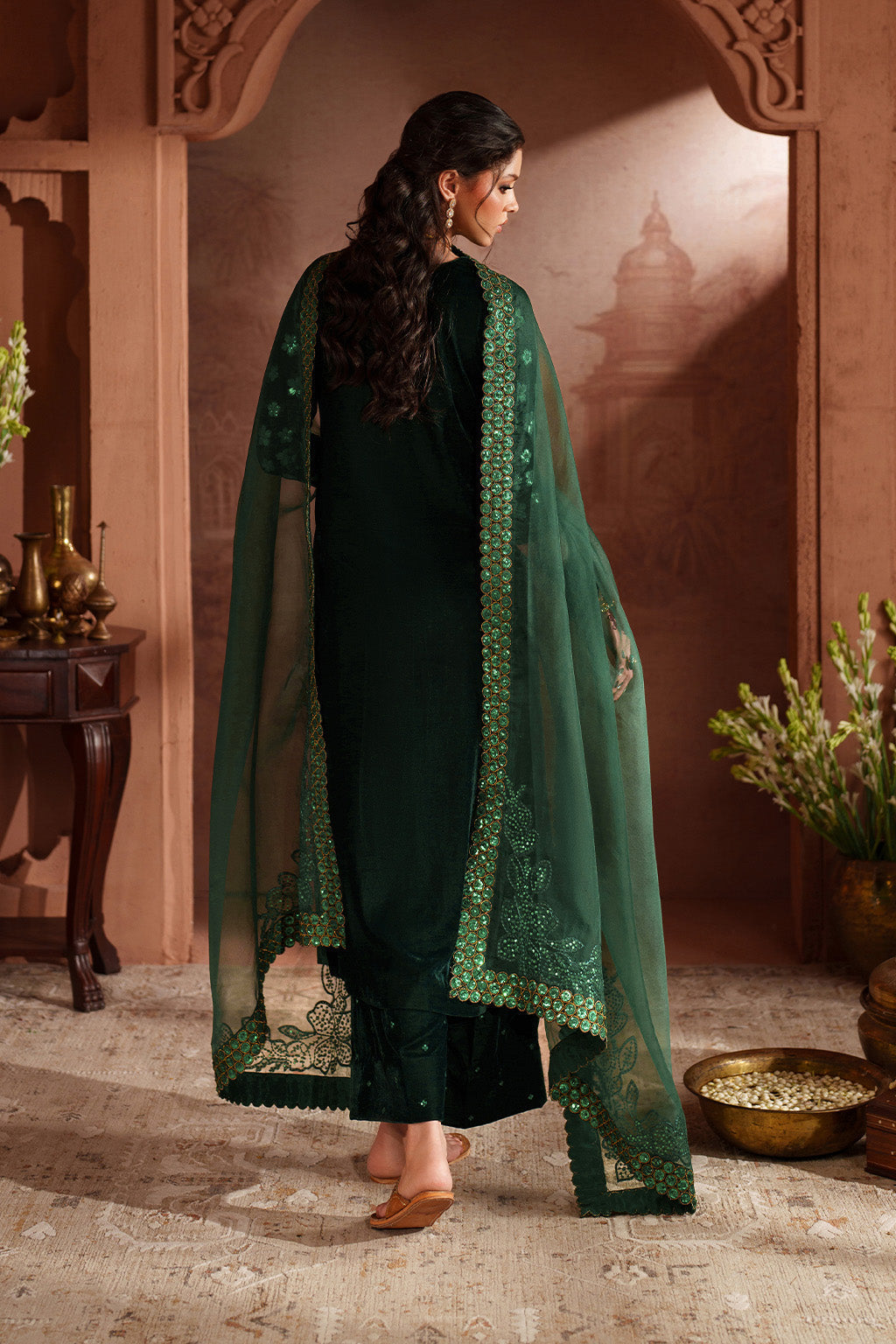 Iznik | Velvet 25 | IV-60 Embroidered Velvet - Formal Dress - available at Maria Faisal in UK and USA.