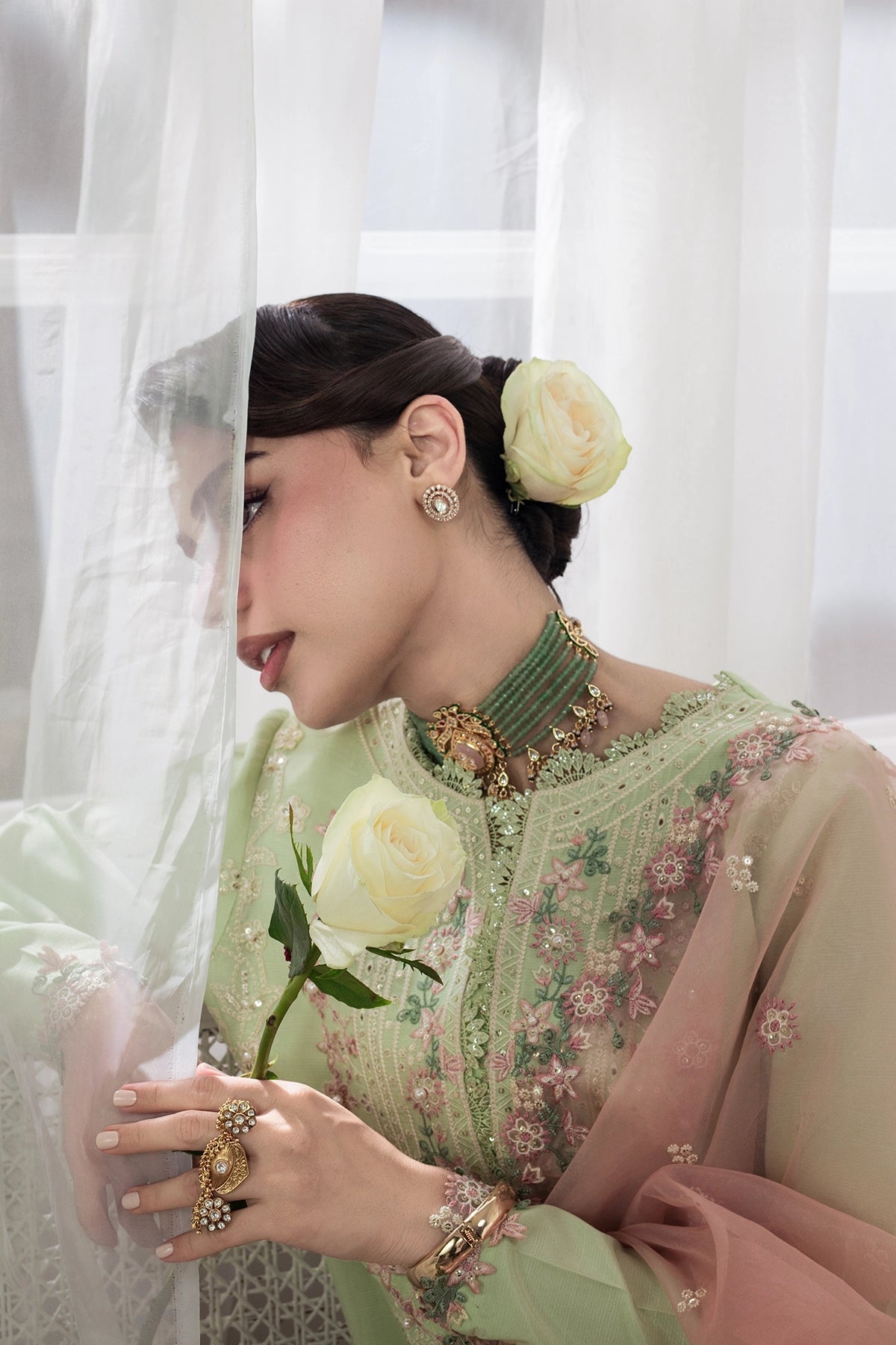 Rangrasiya | Lumeire Silk |Alma - Luxury Dress - available at Maria Faisal in UK and USA.