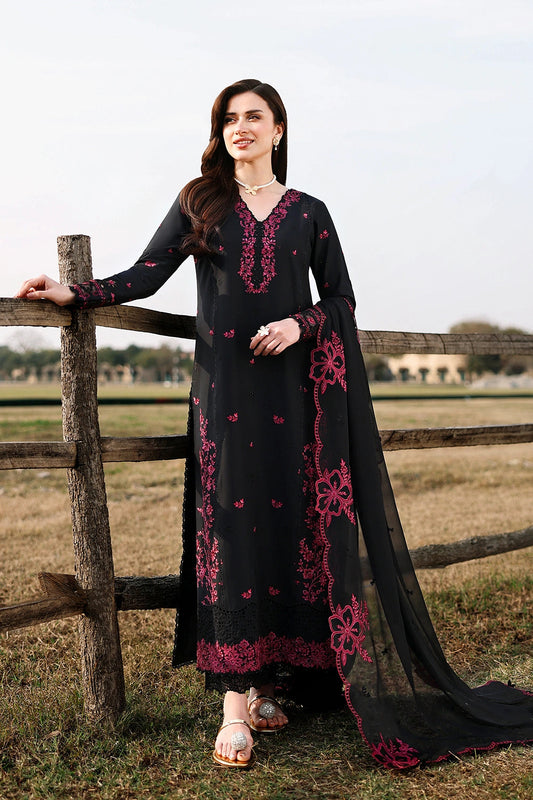 Azure | Luxury Lawn 26 | Black Cherry - Luxury Dress - available at Maria Faisal in UK and USA.