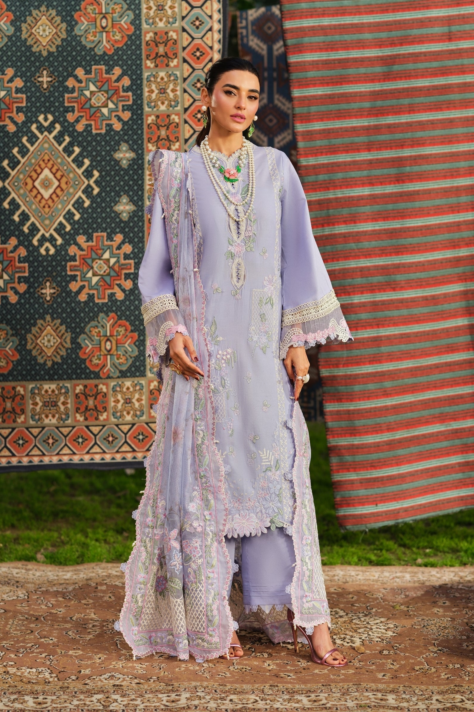 Maryam Hussain | Luxury Lawn 26 | Jasmine - Luxury Dress - available at Maria Faisal in UK and USA.