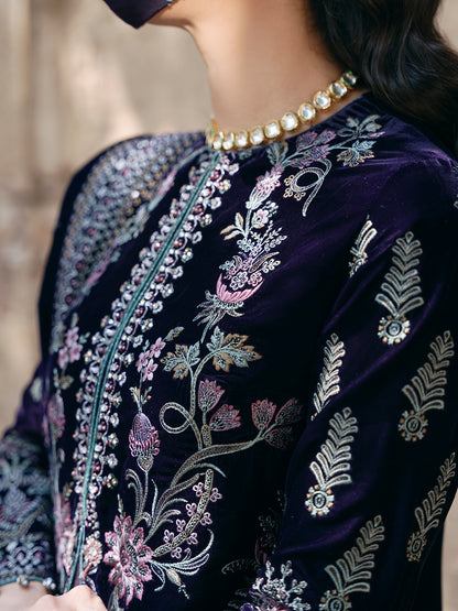 Flossie | Siara Velvet Formals | V-104 - B - Ladies Clothes - Maria Faisal