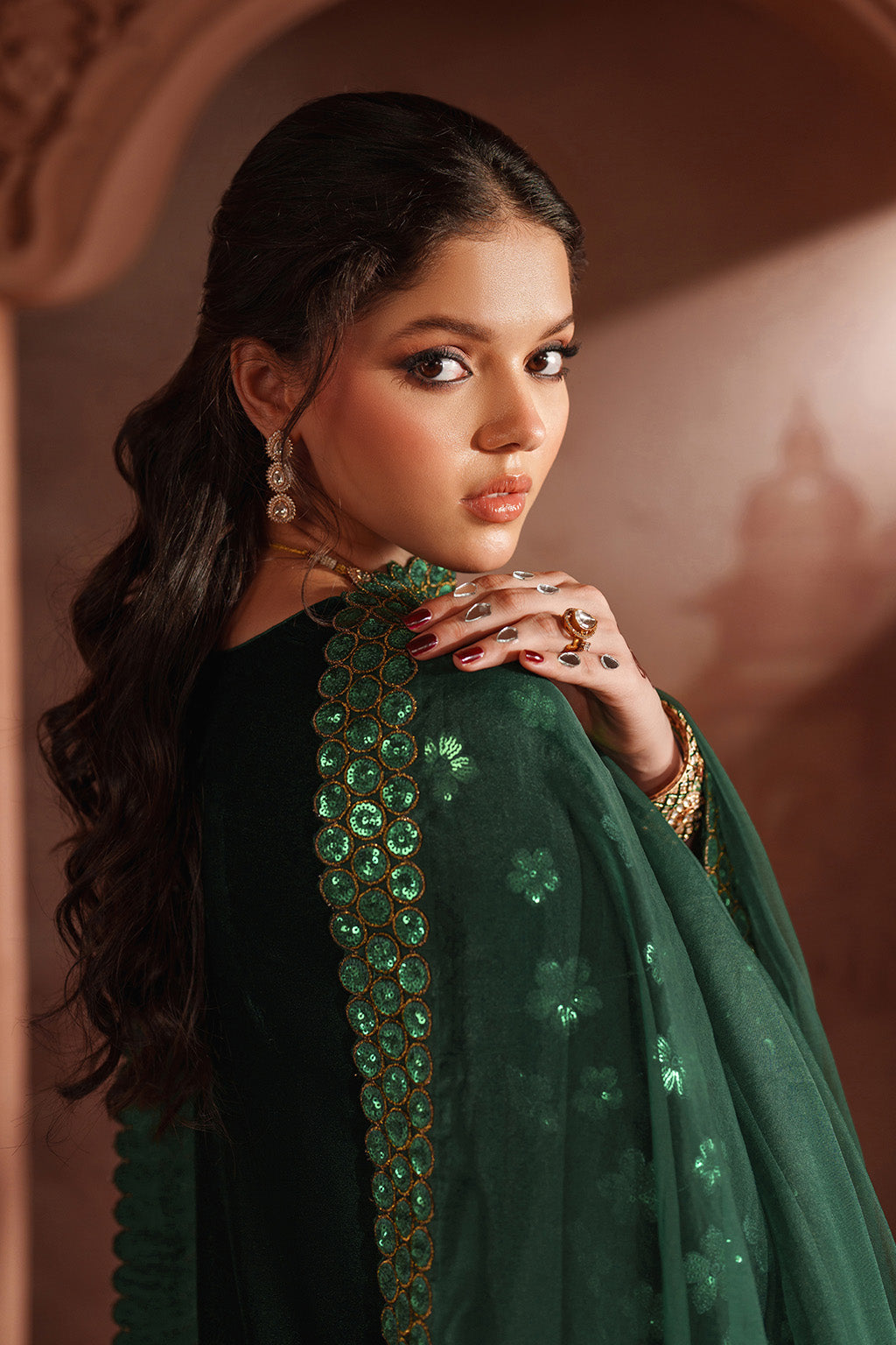 Iznik | Velvet 25 | IV-60 Embroidered Velvet - Formal Dress - available at Maria Faisal in UK and USA.