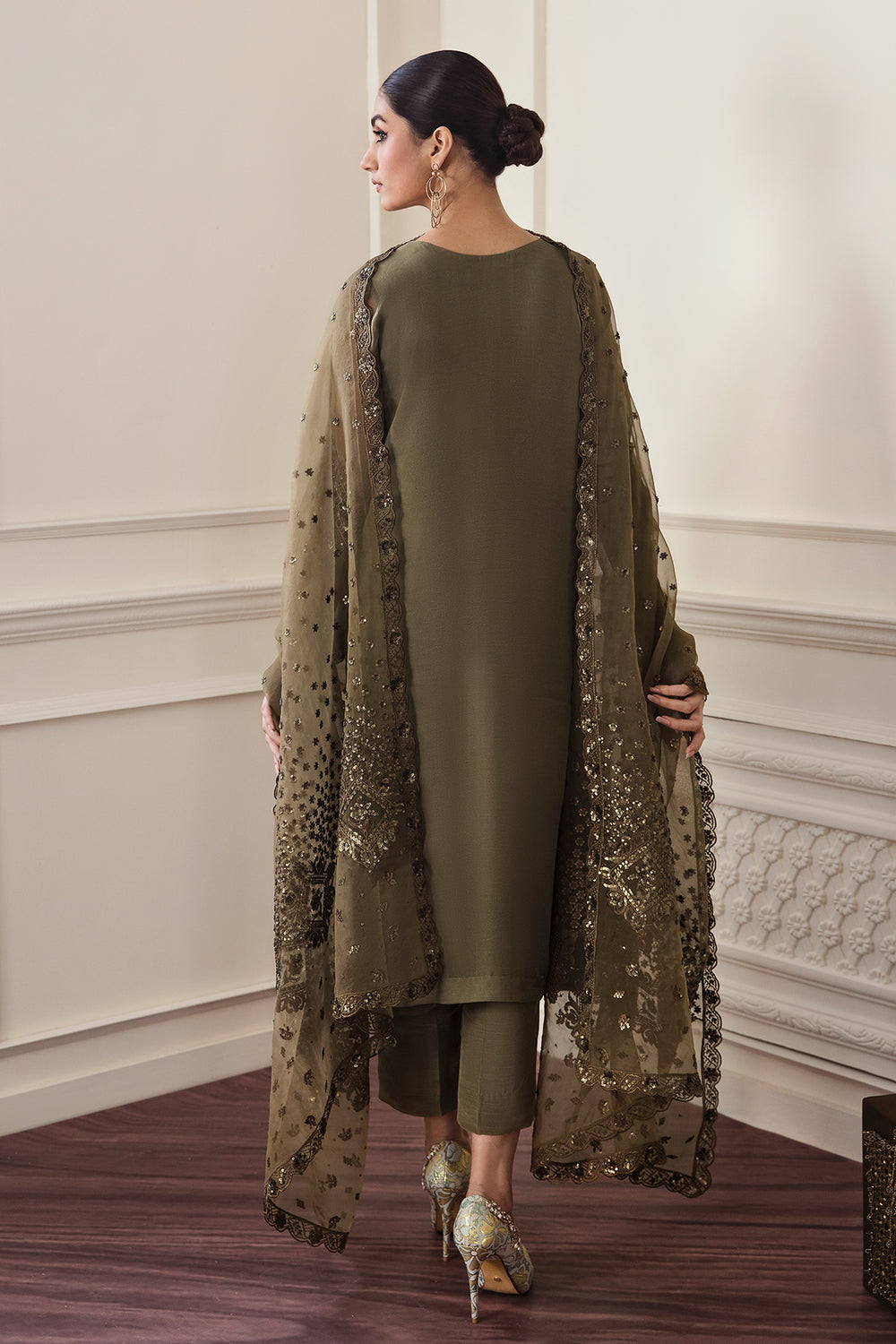 Baroque | Formals Collection | EMBROIDERED CHIFFON UF-295 - Formal Dress - available at Maria Faisal in UK and USA.