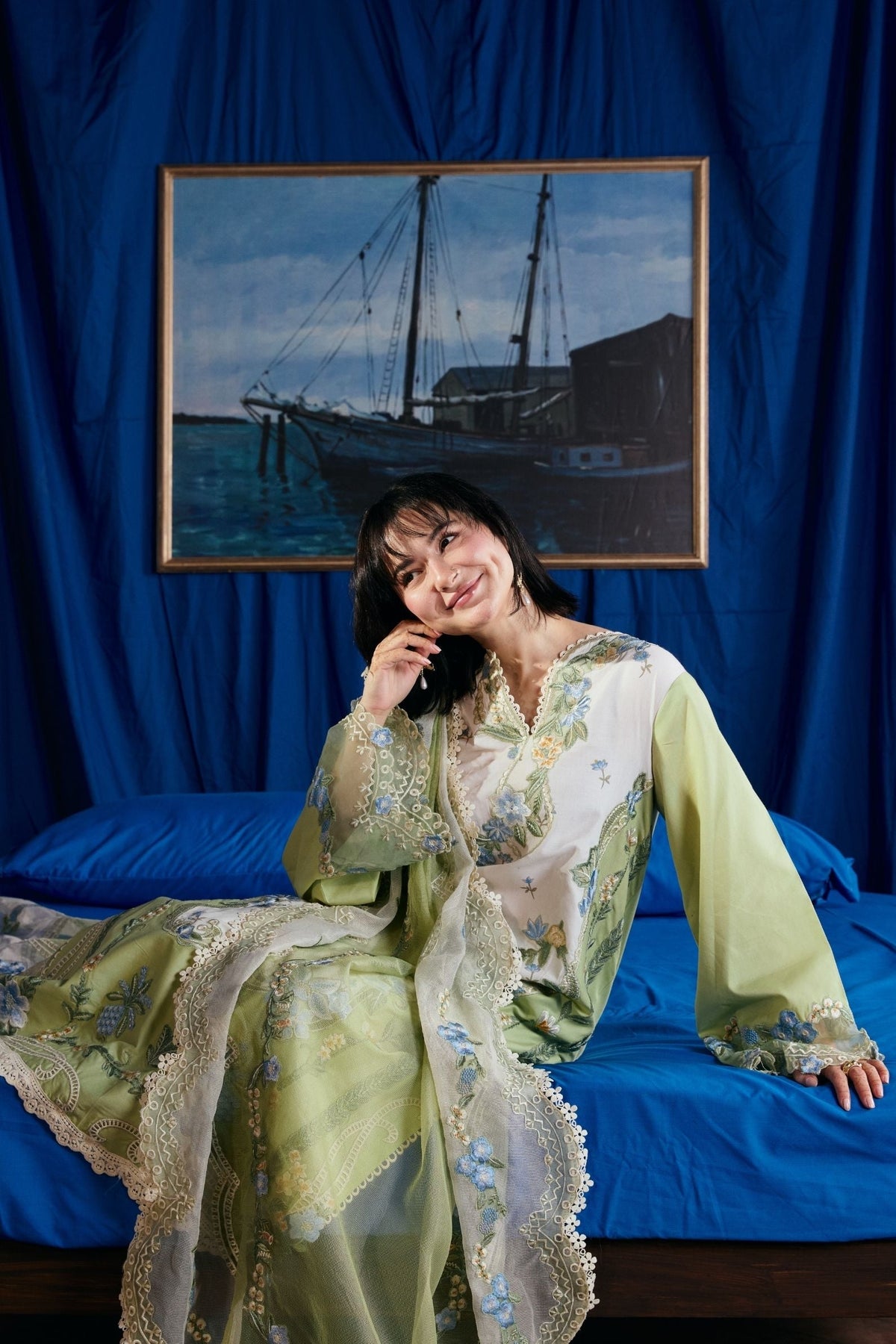 Maryam Hussain | Luxury Lawn 26 Vol 2 | Dimple - Luxury Dress - available at Maria Faisal in UK and USA.