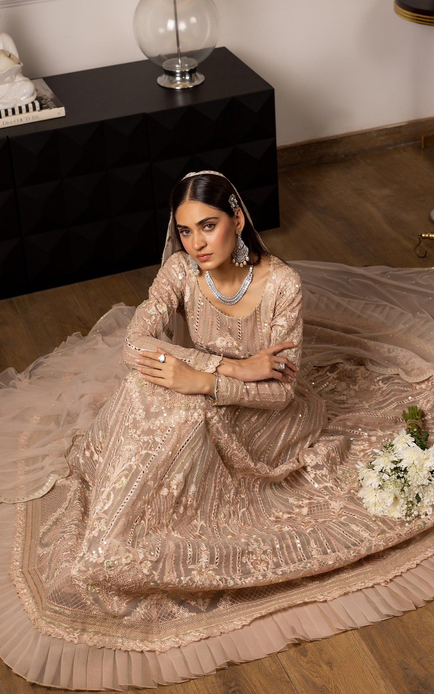 Threads and Motifs | Formal Dresses 25 | Embroidered Net Maxi - Ladies Clothes - Maria Faisal