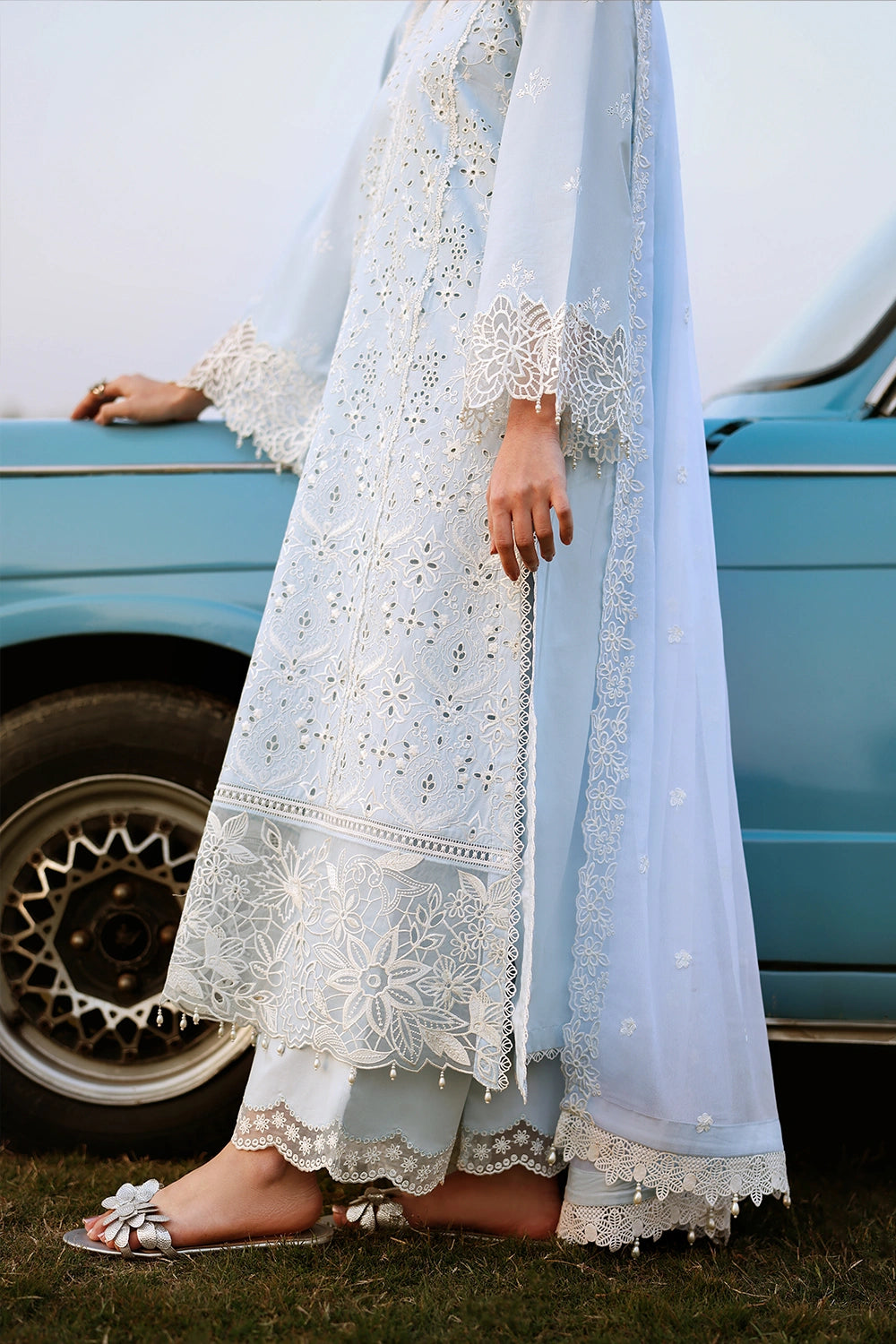 Azure | Luxury Lawn 26 | Day Dream - Dress - available at Maria Faisal in UK and USA.