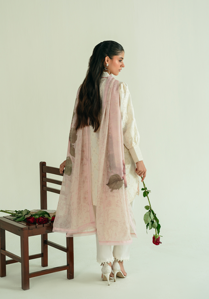 Zarqash | Whispers of Summer | IVORY POISE - Casual Dress - available at Maria Faisal in UK and USA.
