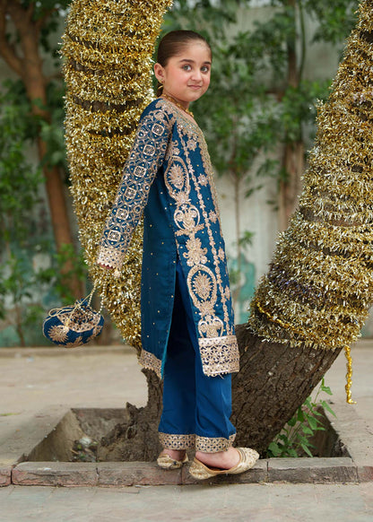 3 Piece Embroidered Chiffon Suit - Kids Clothing - available at Maria Faisal in UK and USA.