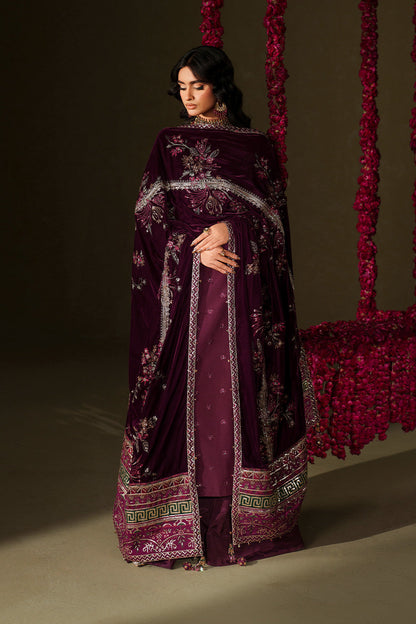 Iznik | Velvet 25 | IV-68 Embroidered Velvet - Formal Dress - available at Maria Faisal in UK and USA.