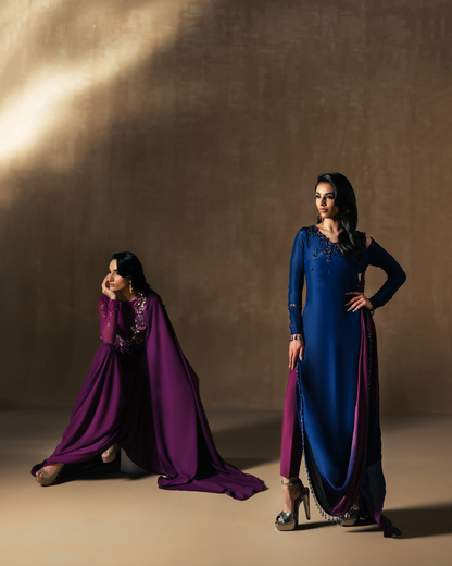 Vasal | Zyra Luxe Pret 26 | Sapphire drift - Ladies Clothes - Maria Faisal