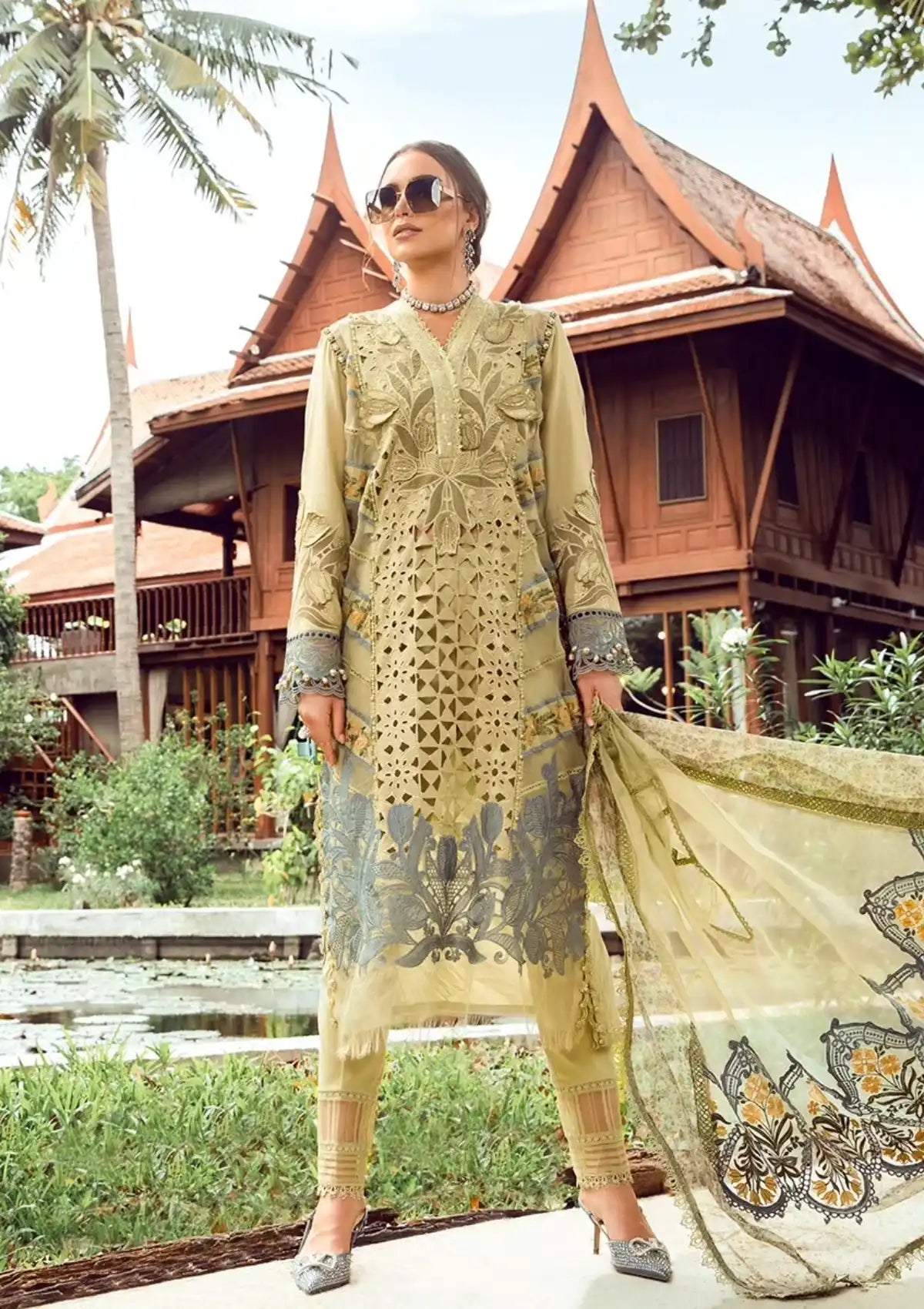 Maria B | Eid Lawn |  D-10 - Luxury Dress - available at Maria Faisal in UK and USA.